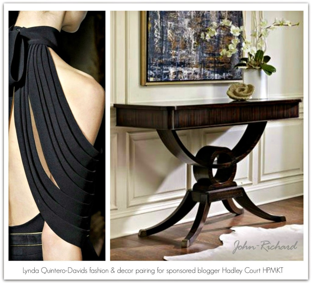 Lynda Quintero-Davids fashion decor pairing for sponsored blogger Hadley Court HPMKT JRC furniture